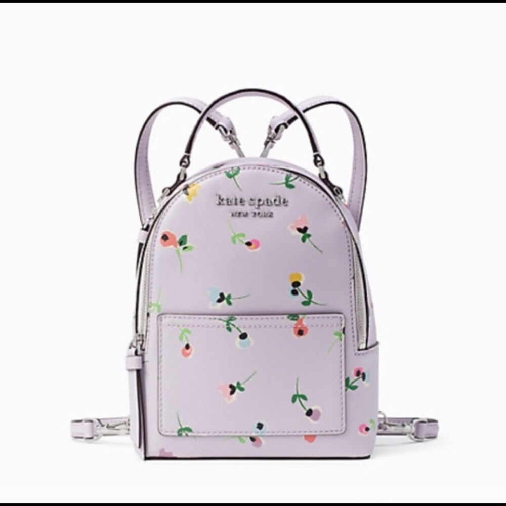 Kate Spade Mini Convertible Backpack Purple Ditsy